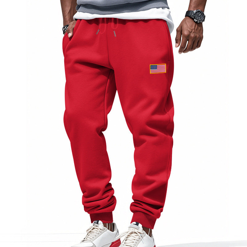 Casual men's sports pants with American flag Lune London