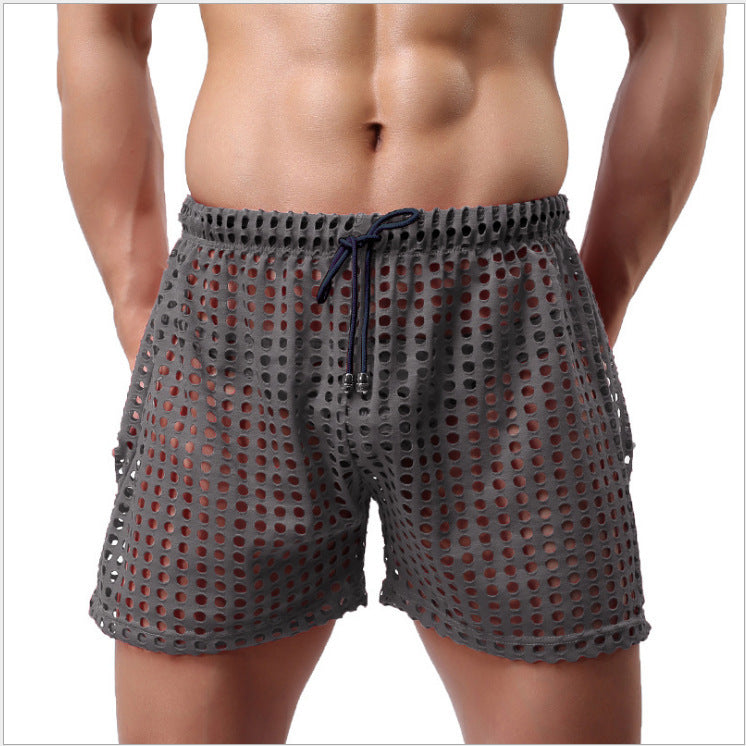 Shorts de bain et de natation pour hommes en matériau en maille respirant avec une taille élastique et un cordon de serrage Lune London
