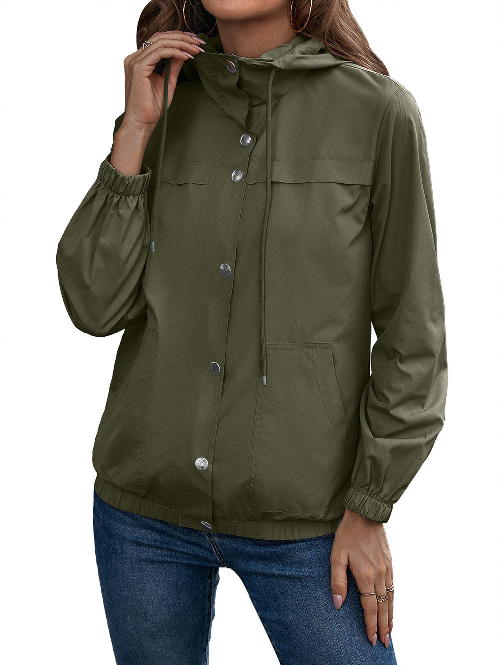 Functional jacket for women with hood and elastic cuffs Lune London