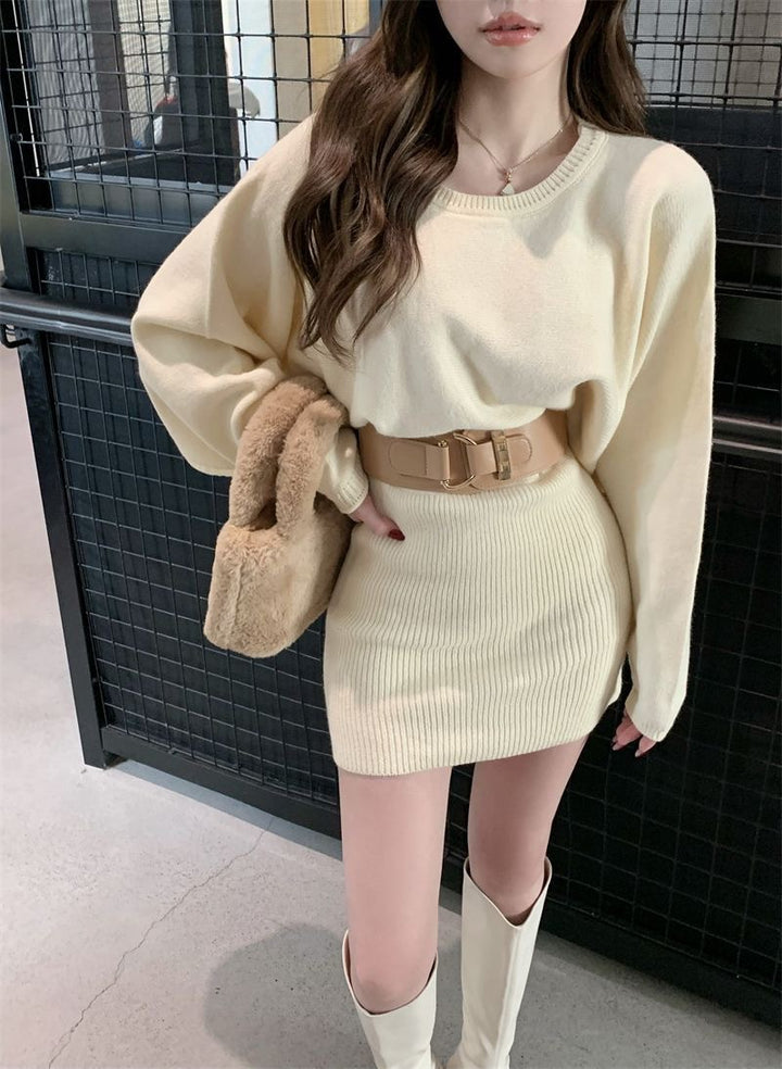 Robe tricotée pour femmes avec coupe décontractée et texture côtelée harmonieuse Chic & Stil