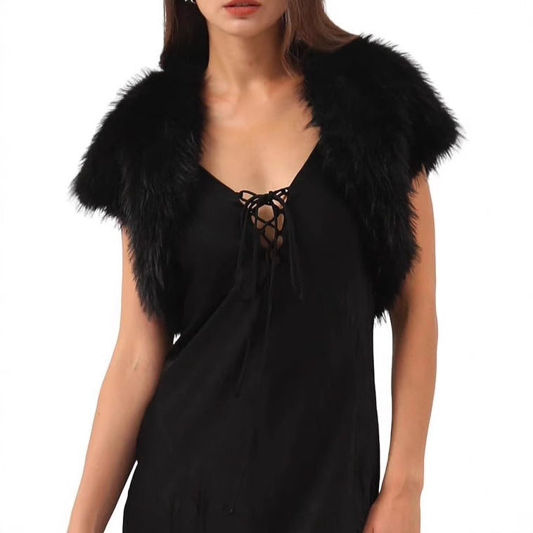 Women Soft Faux Fur Gilet with Open Design Lune London