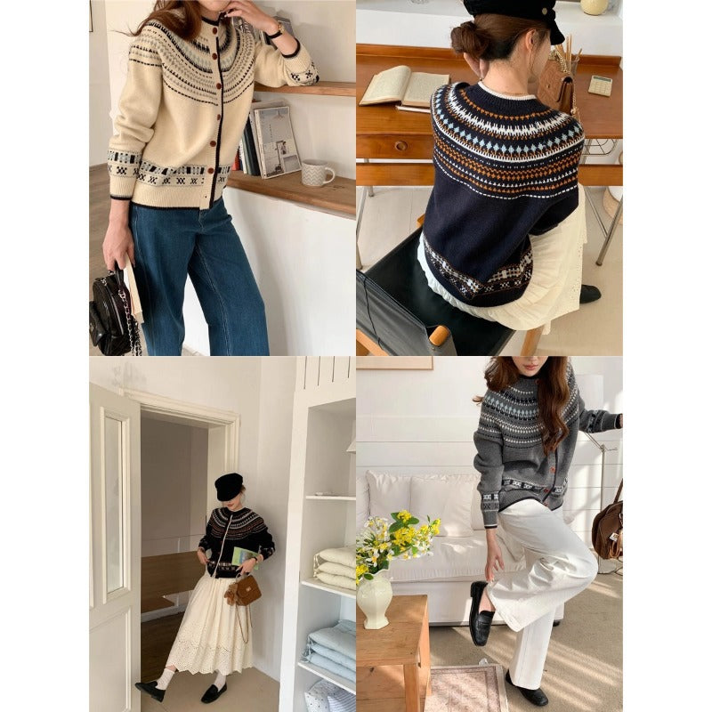 Ladies stylish cardigan with traditional pattern Chic & Stil