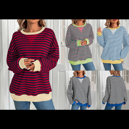 Striped women's sweater with relaxed fit Lune London