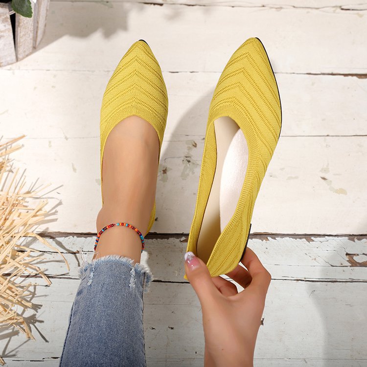 Women Elegant Lace Ballet Flats with Fashionable Knitted Design Lune London