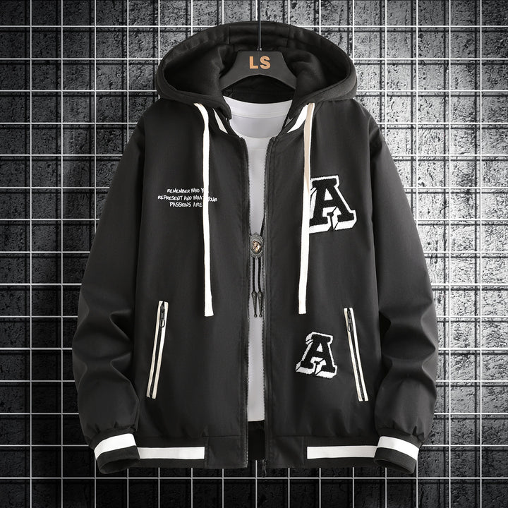 Trendy hoodie jacket for men with stylish appliqués Lune London