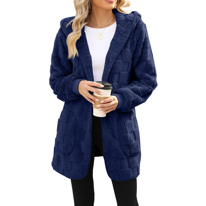 Ladies cozy fleece jacket with hood and pockets Lune London