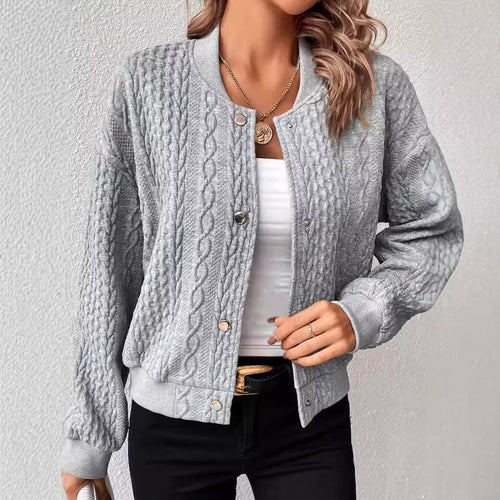Lune London | Women’s Casual Cardigan with Textured Surface and Button Placket