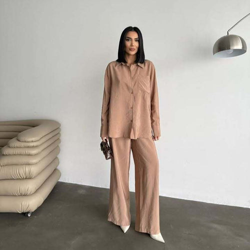 Women's Long-Sleeved Silk Shirt with Fine Structure Lune London