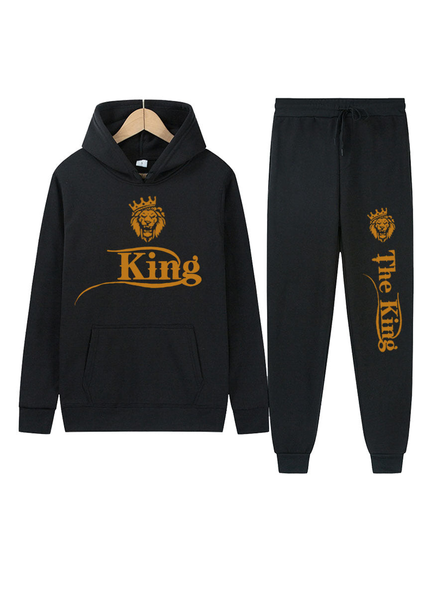 Men's sporty hoodie and jogging set with royal pattern Lune London