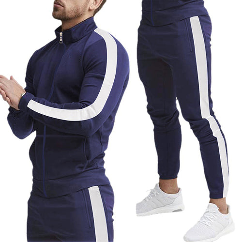 Men's sports suit with zipper and side stripe Lune London