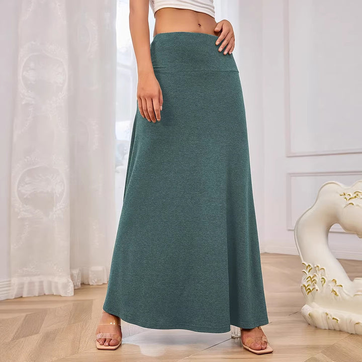 Women's maxi skirt made of soft jersey with elastic waistband and flowing cut Lune London