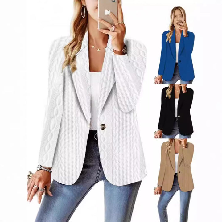 Women Elegant Knit Jacket with Textured Surface and Casual Fit Lune London