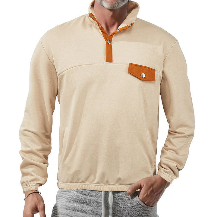 Men's sports sweater with high collar and contrasting details Lune London