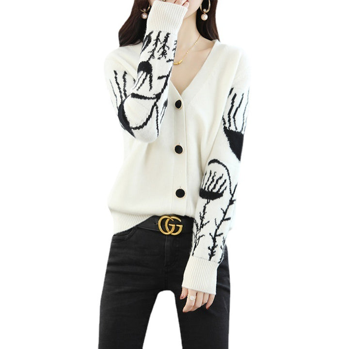 Ladies casual cardigan with graphic pattern Lune London