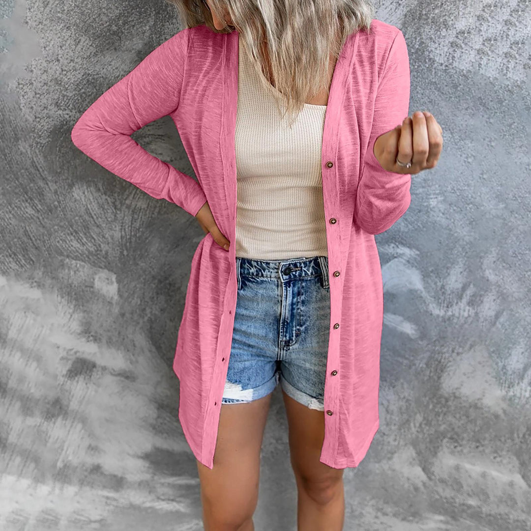 Long cardigan for women with practical buttons and a relaxed fit Lune London