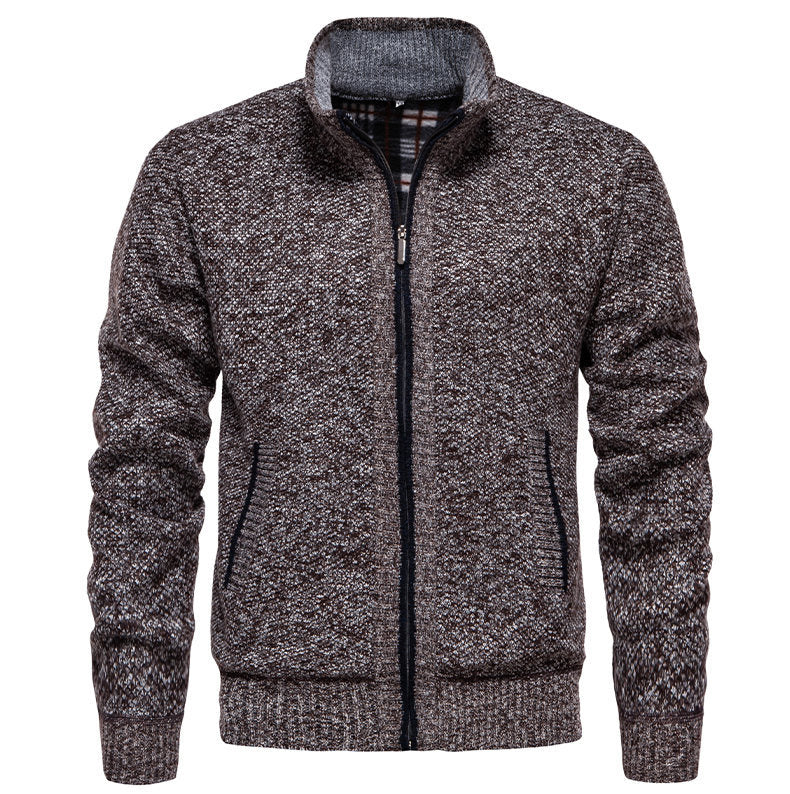 Men's knitted sports jacket with high collar Lune London