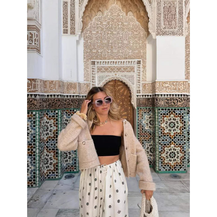 Casual flared pants for women with trendy print Lune London
