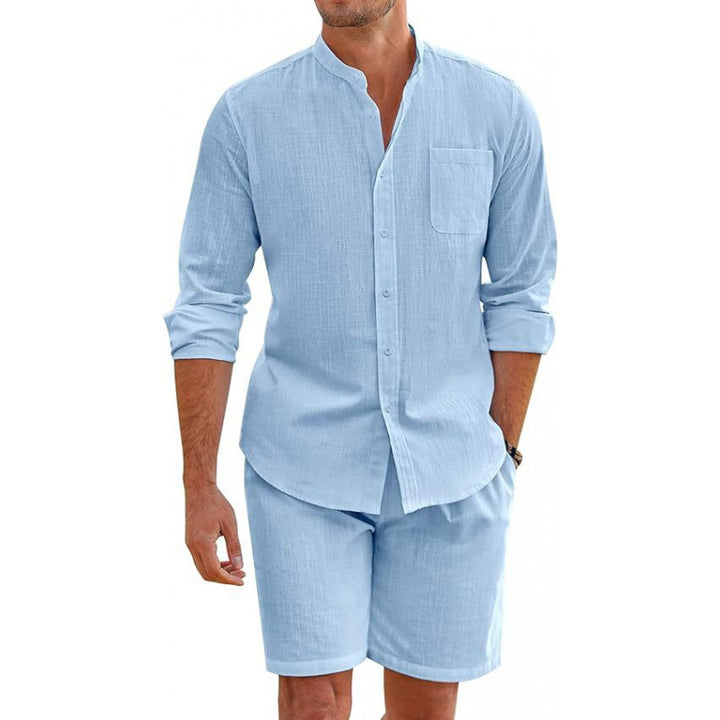 Light linen shirt for men with matching shorts Lune London