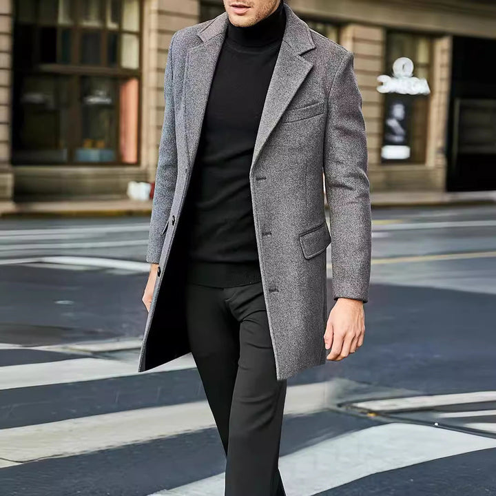 Men's Elegant Winter Coat with Classic Lapels Lune London