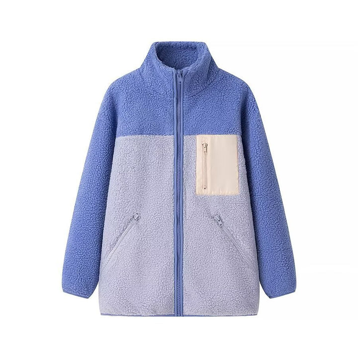 Veste en polaire pour femmes avec col haut et poches zippées pratiques Chic & Stil