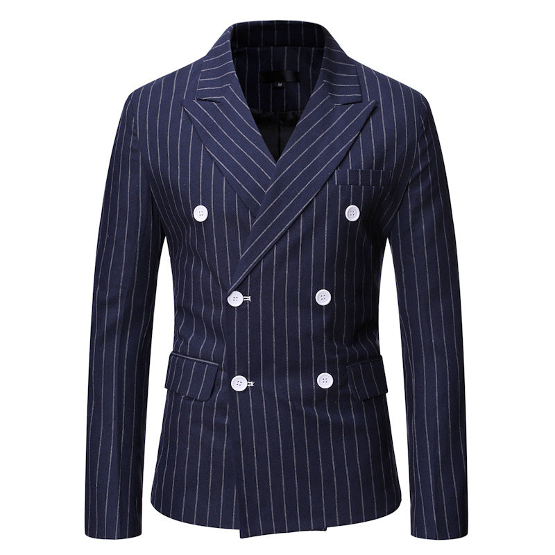 Elegant double-breasted jacket for men with fine stripes Lune London
