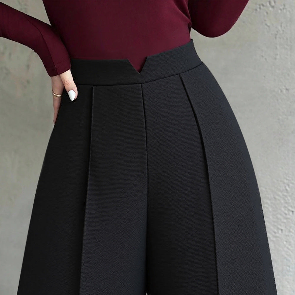 Pantalons palazzo taille haute pour femmes avec plis élégants Chic & Stil