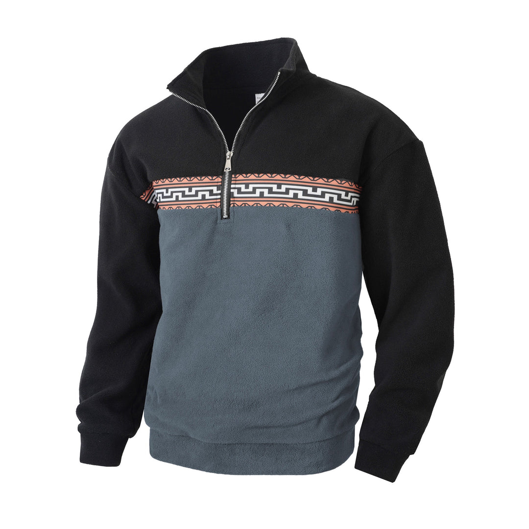 Fleece pullover for men with modern zipper and creative design Lune London
