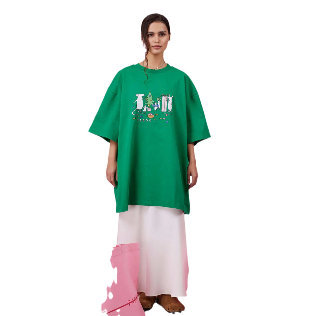 Oversized t-shirt for women with creative animal print and relaxed fit Lune London