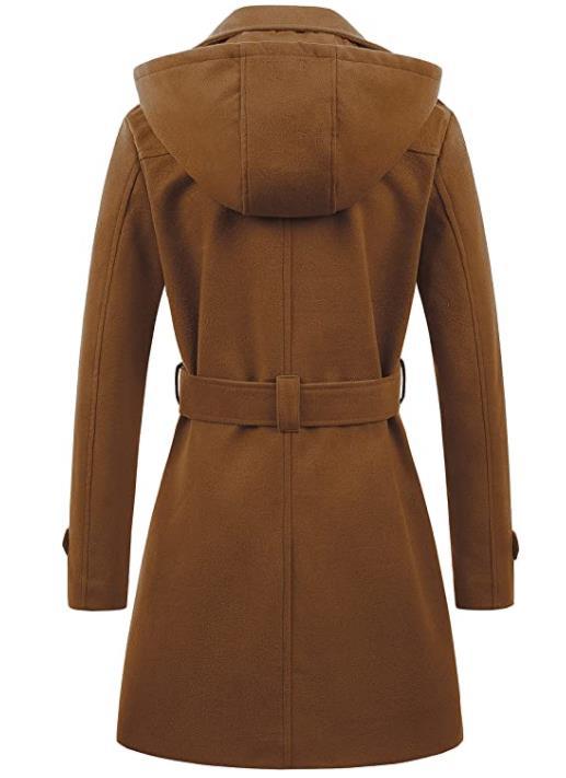 Elegant Peacoat coat for women with double row of buttons and belt at the waist Lune London
