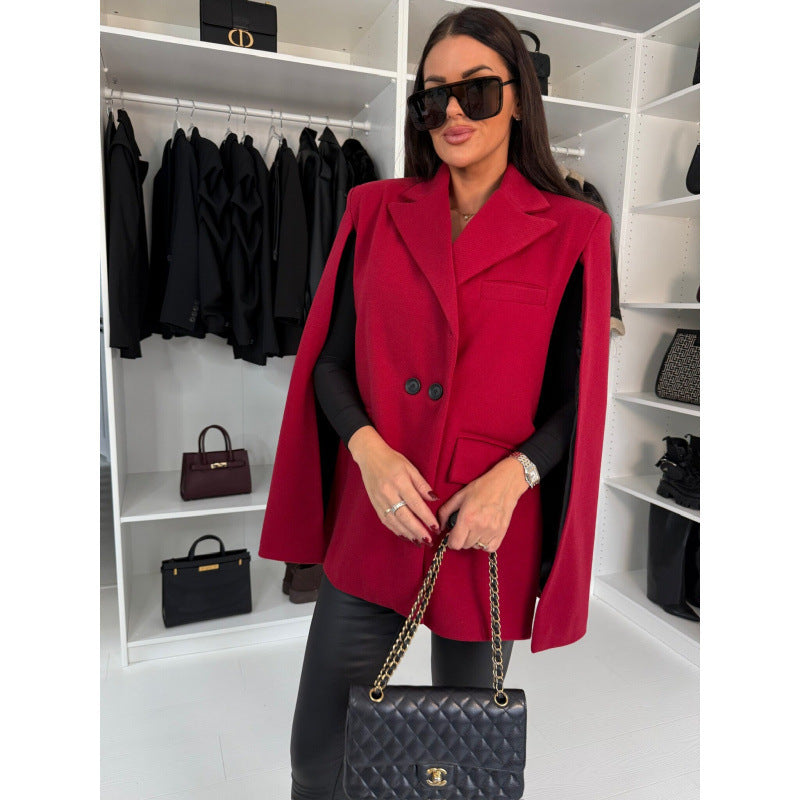 Women blazer cape double-breasted Chic and Style