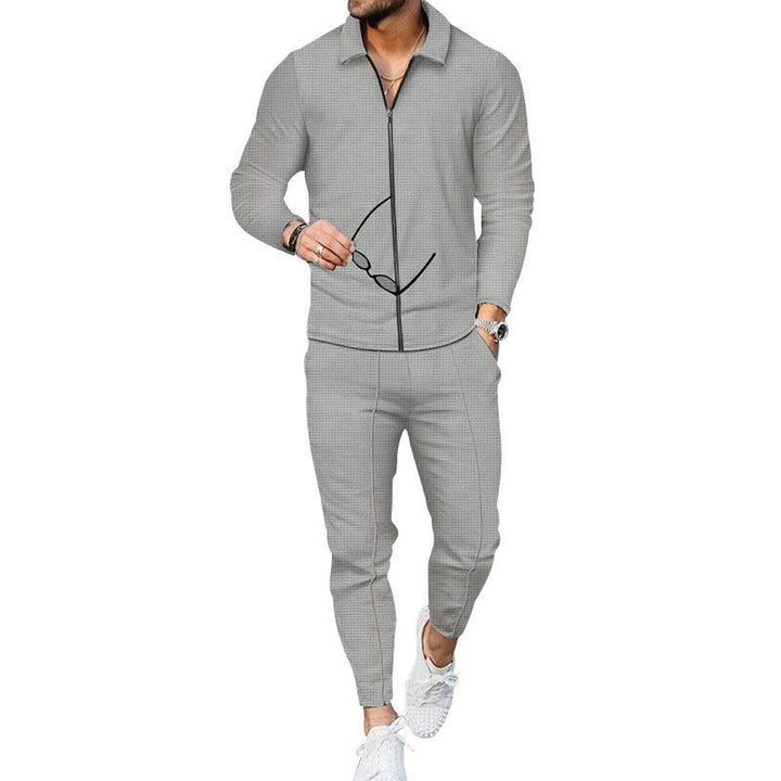 Modern leisure suit for men with textured top and modern pants Lune London