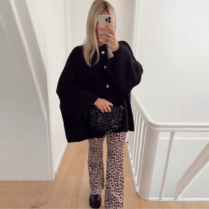 Chunky knit cardigan for women with elegant button details and a relaxed oversized fit Lune London