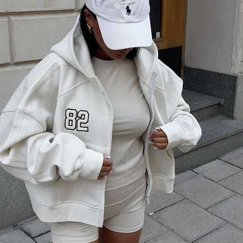 Ladies Oversized Zip-Hoodie Lune London