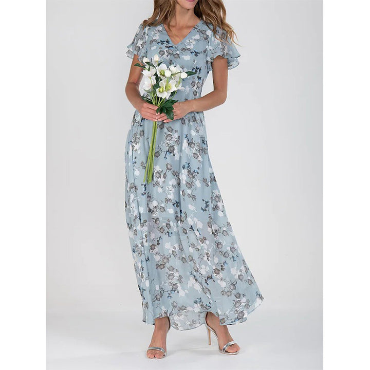 Chic and Stylish Floral Chiffon Maxi Dress for Women