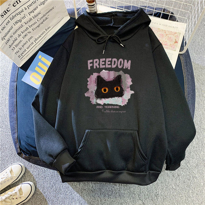 Women's hoodie with creative cat design Chic & Stil