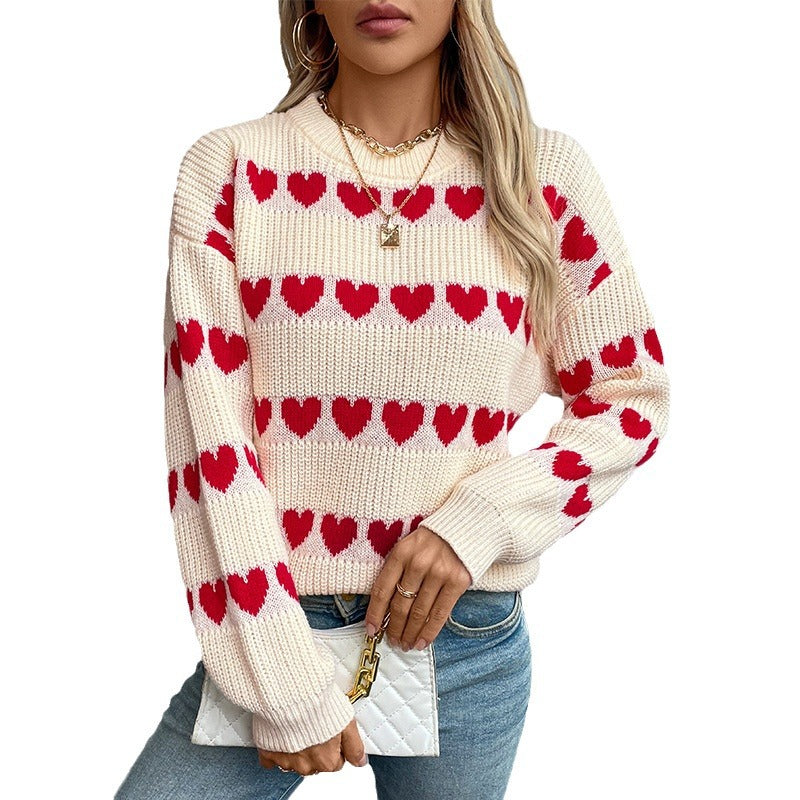 Comfortable women's sweater with heart pattern Lune London