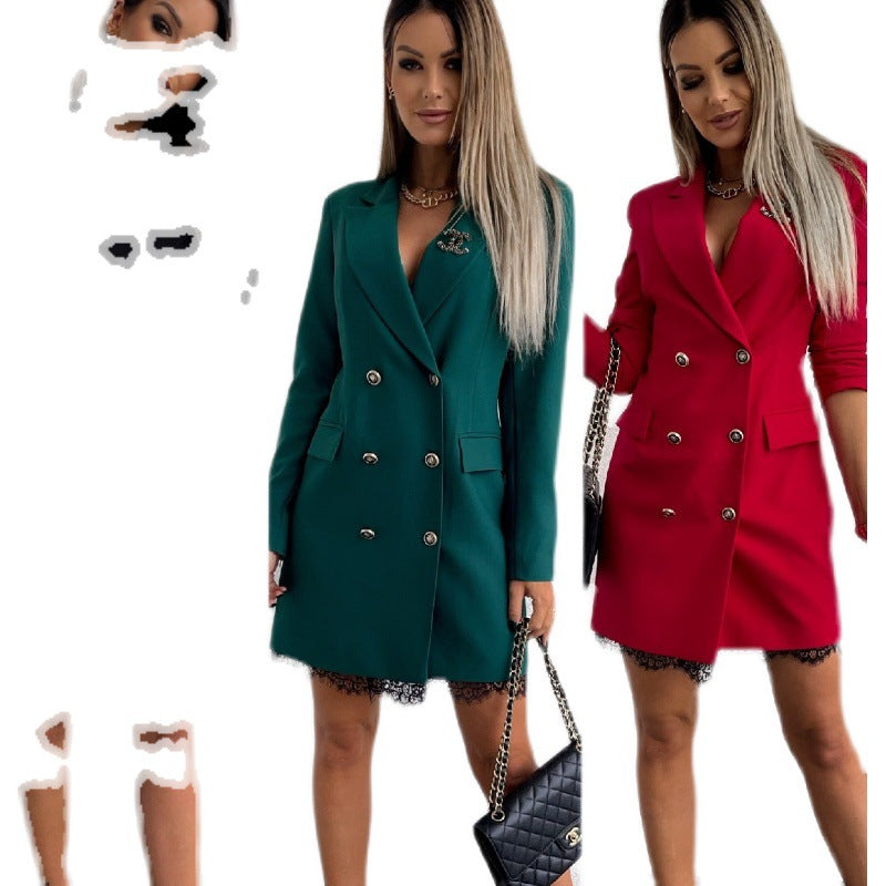 Ladies elegant blazer with lace accents Lune London