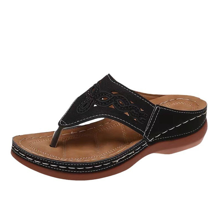 Open toe slip-on sandals comfort Lune London
