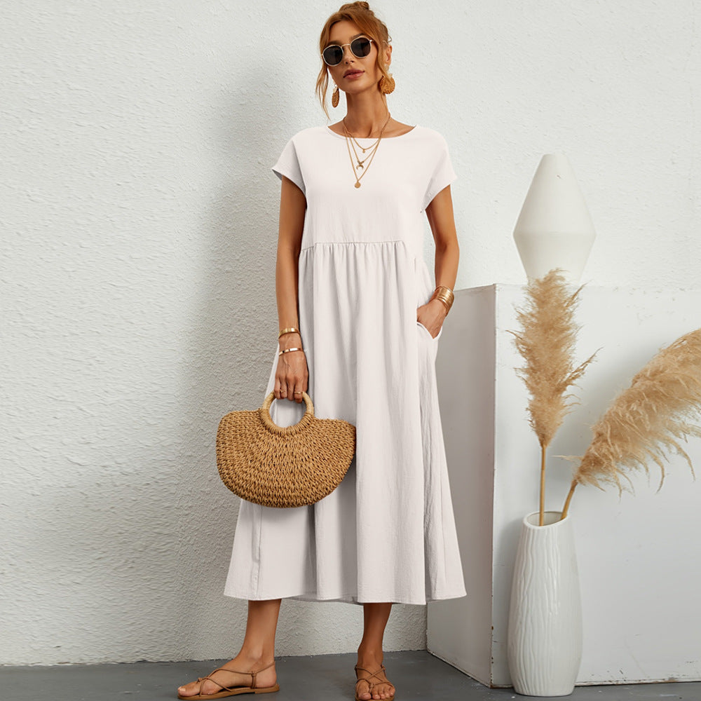Robe maxi pour femmes avec une taille tendance et des poches latérales pratiques Chic & Stil
