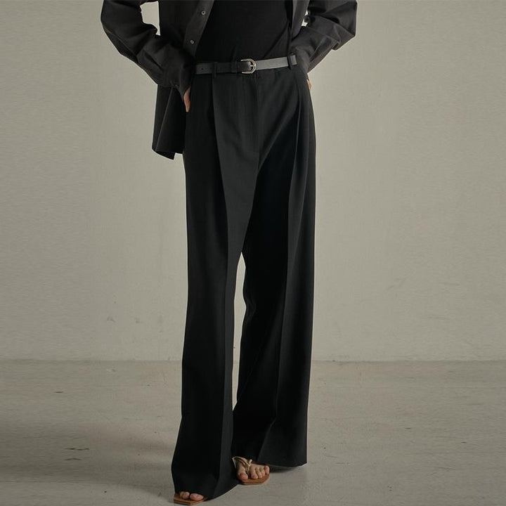 Ladies Elegant Wide Leg Trousers with Adjustable Belt Chic und Style