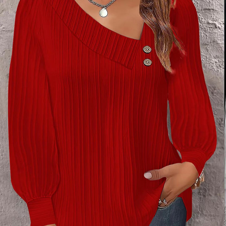 Ladies Elegant and Modern Top with Asymmetrical Neckline Lune London
