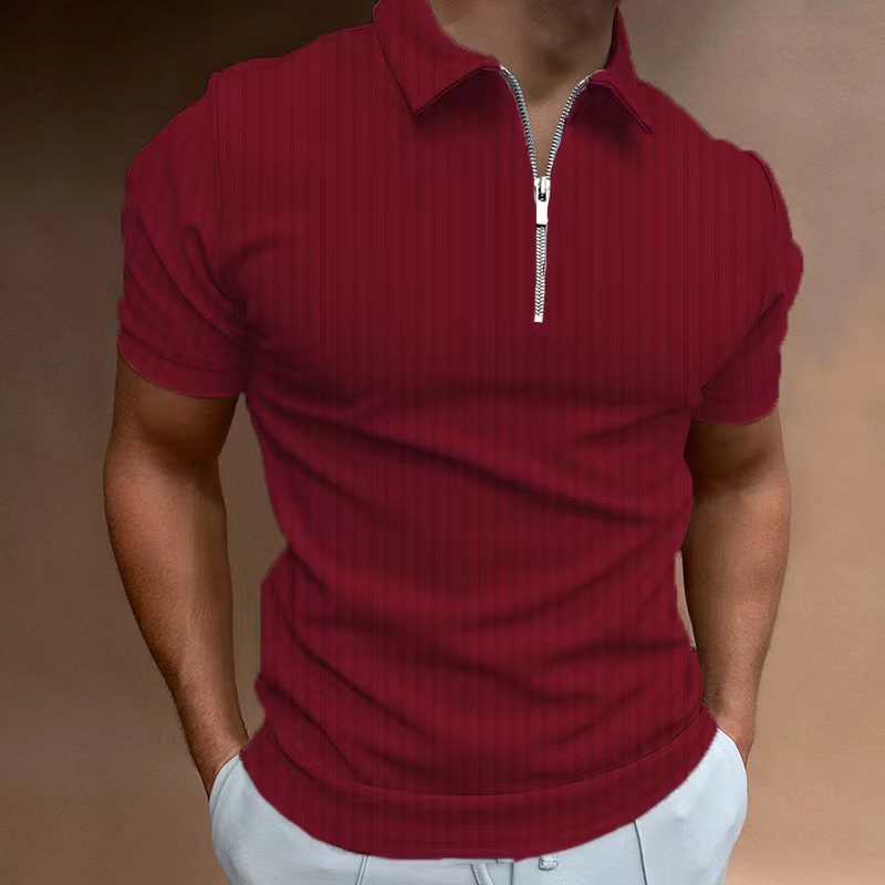 Men's polo shirt with zip collar short sleeves Lune London