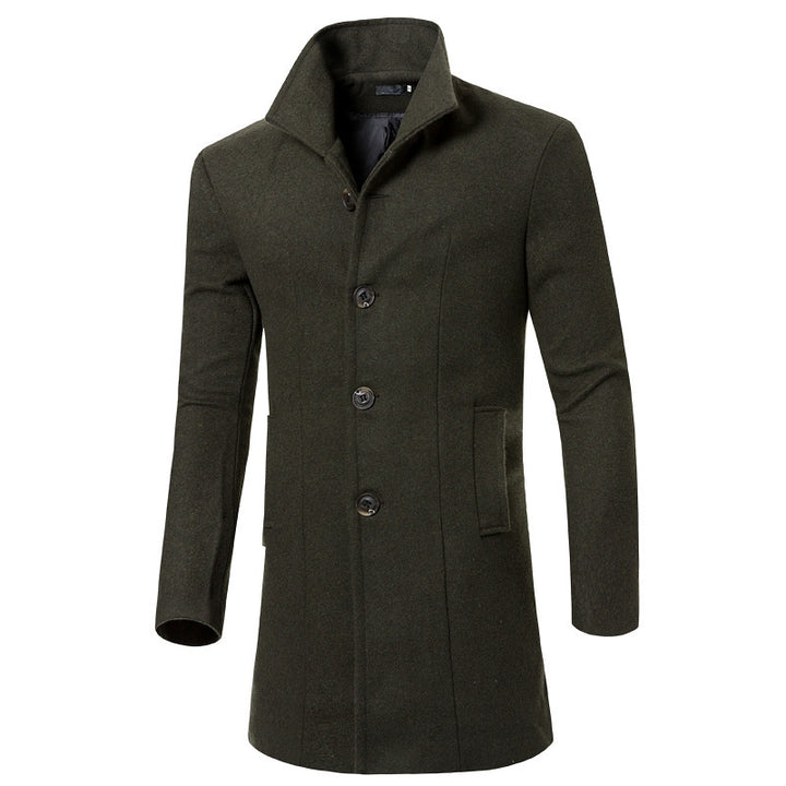 Elegant wool coat for men with modern stand-up collar and practical pockets Lune London