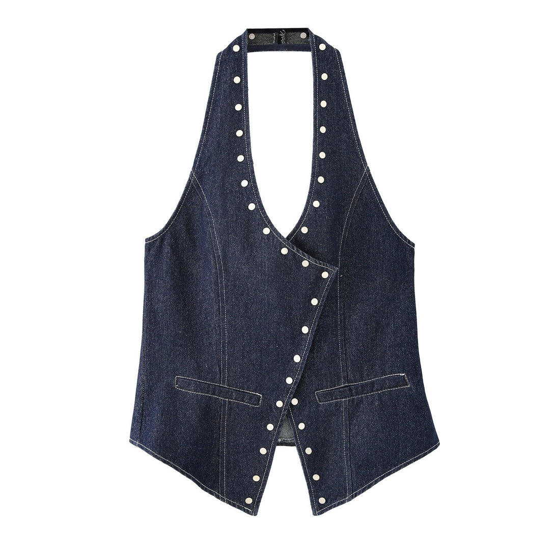 Lune London Elegant denim jacket for women with decorative snap buttons and a relaxed fit