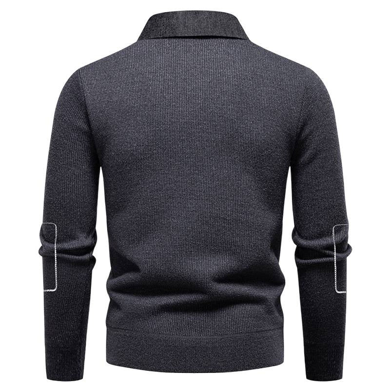 Elegant sweater for men with collar and fine knit pattern Lune London