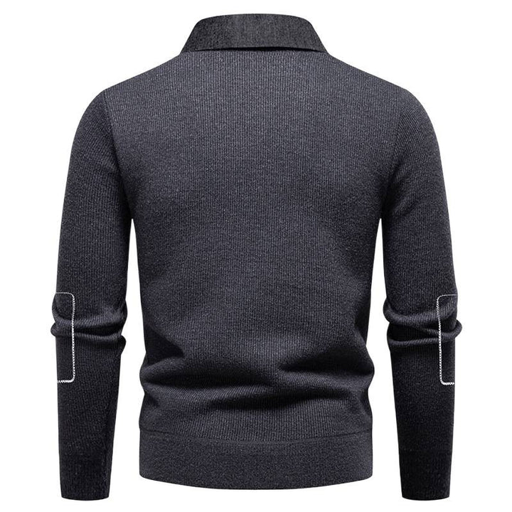 Elegant sweater for men with collar and fine knit pattern Lune London