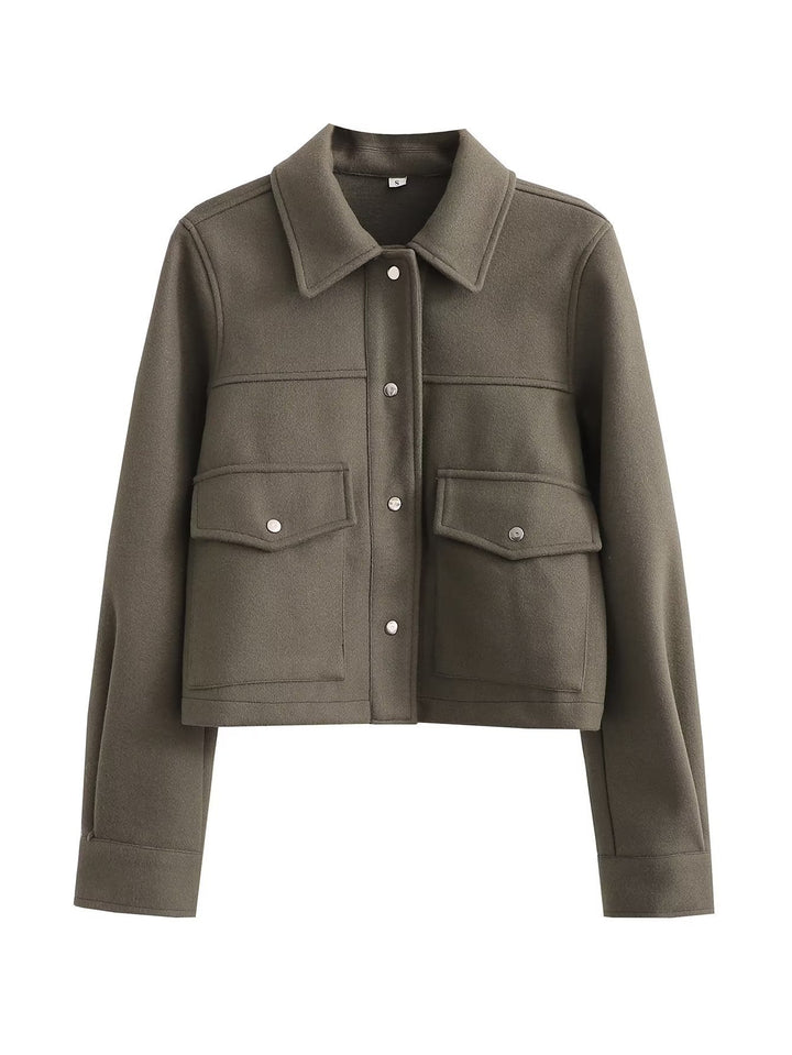 Short jacket for women made of high-quality material with practical chest pockets Lune London