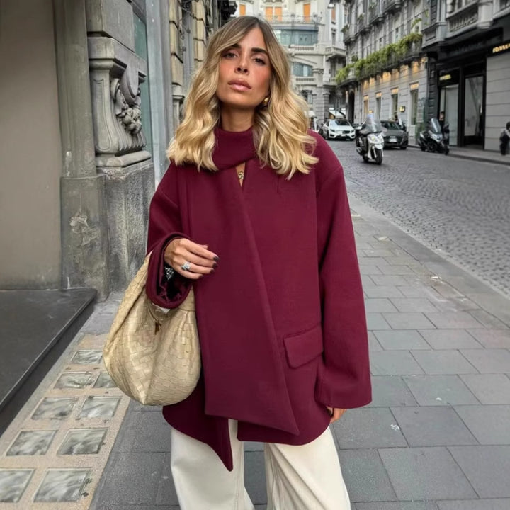 Elegant blazer jacket for women with chic scarf Lune London