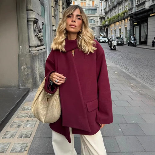 Elegant blazer jacket for women with chic scarf Lune London