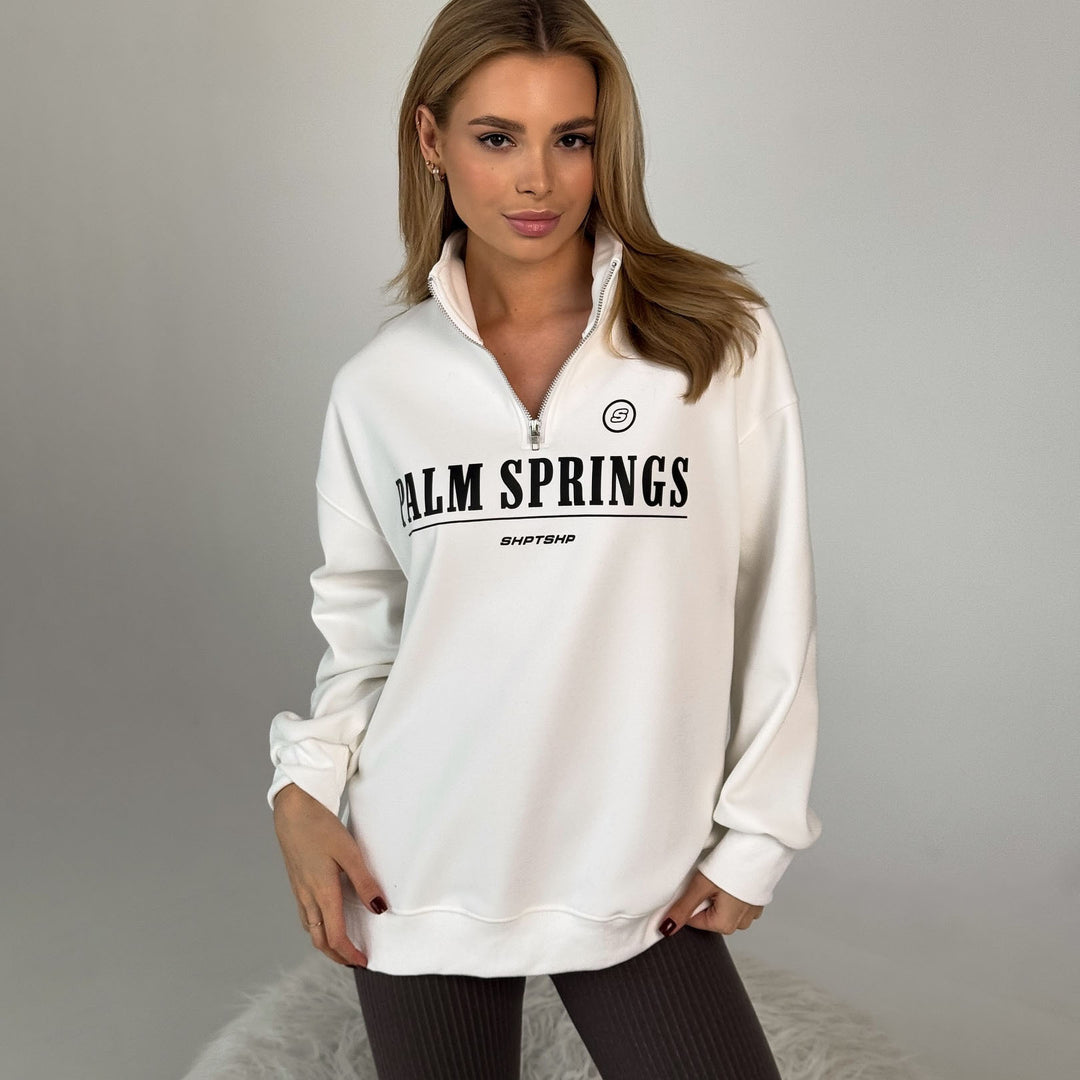 Women casual sweatshirt with high collar and graphic print Lune London
